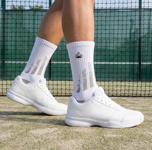 Padel Socken Crew Weiss/Grau