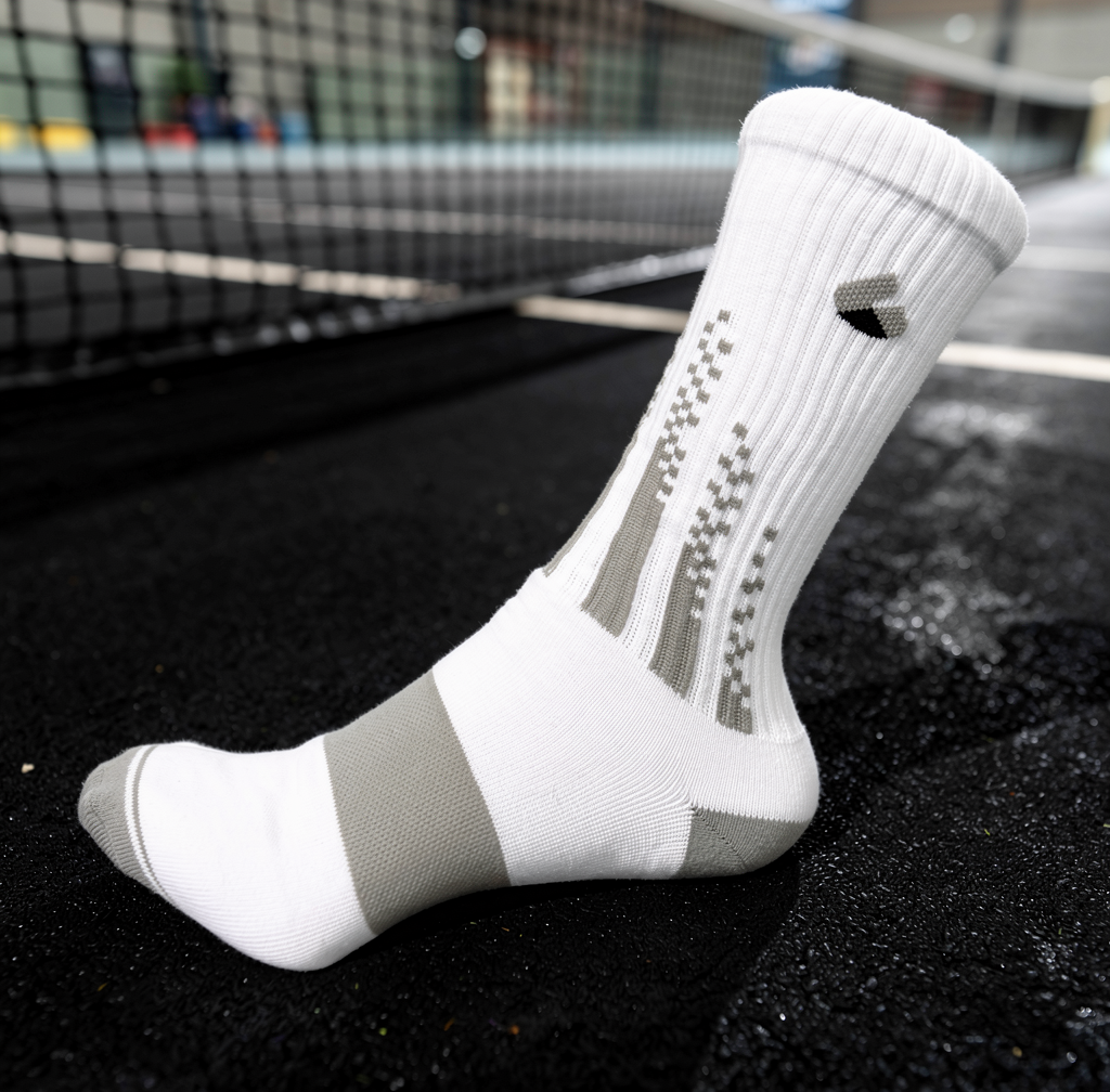 Padel Socken Crew Weiss/Grau