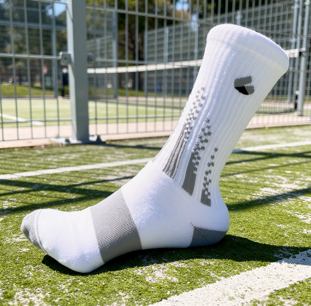 Padel Socken Crew Weiss/Grau