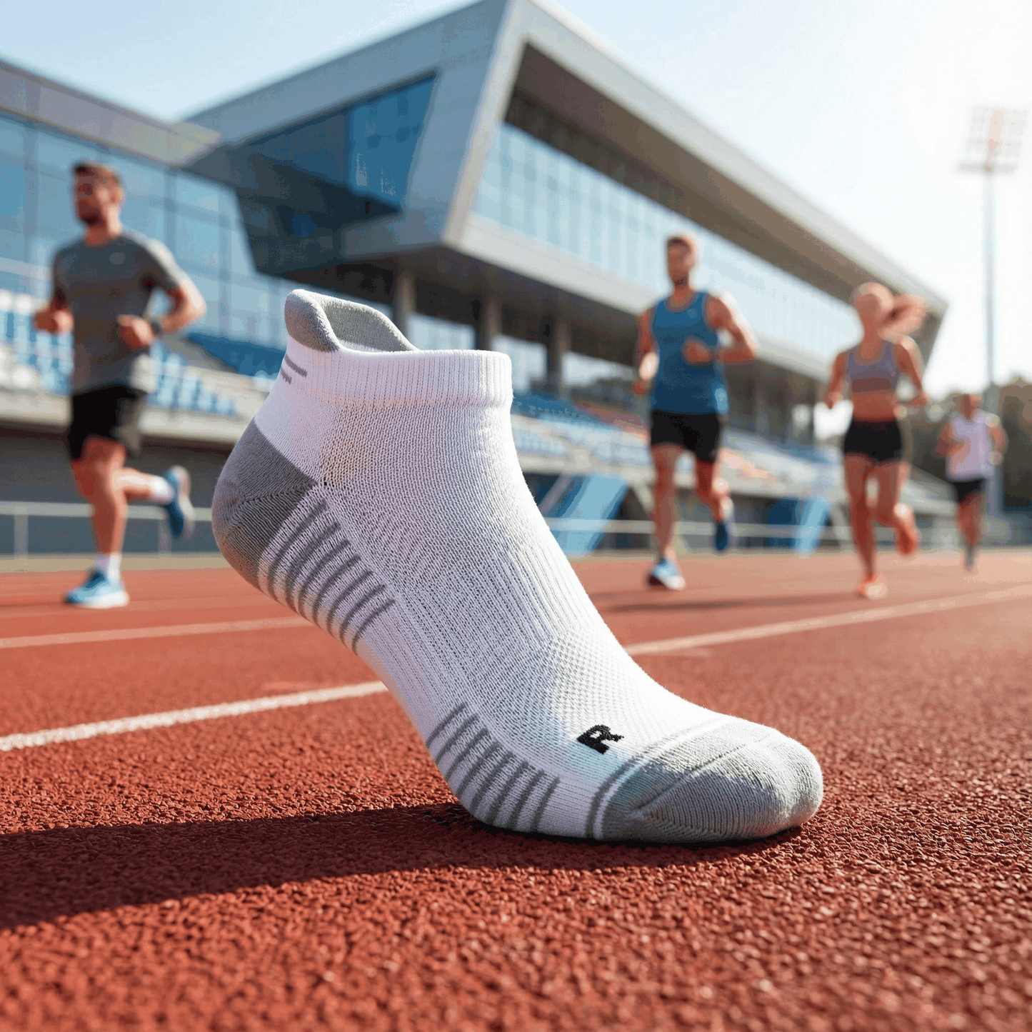 Running Socks Low Cut White/Grey