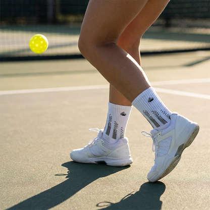 Chaussettes de Pickleball Crew Blanc/Gris