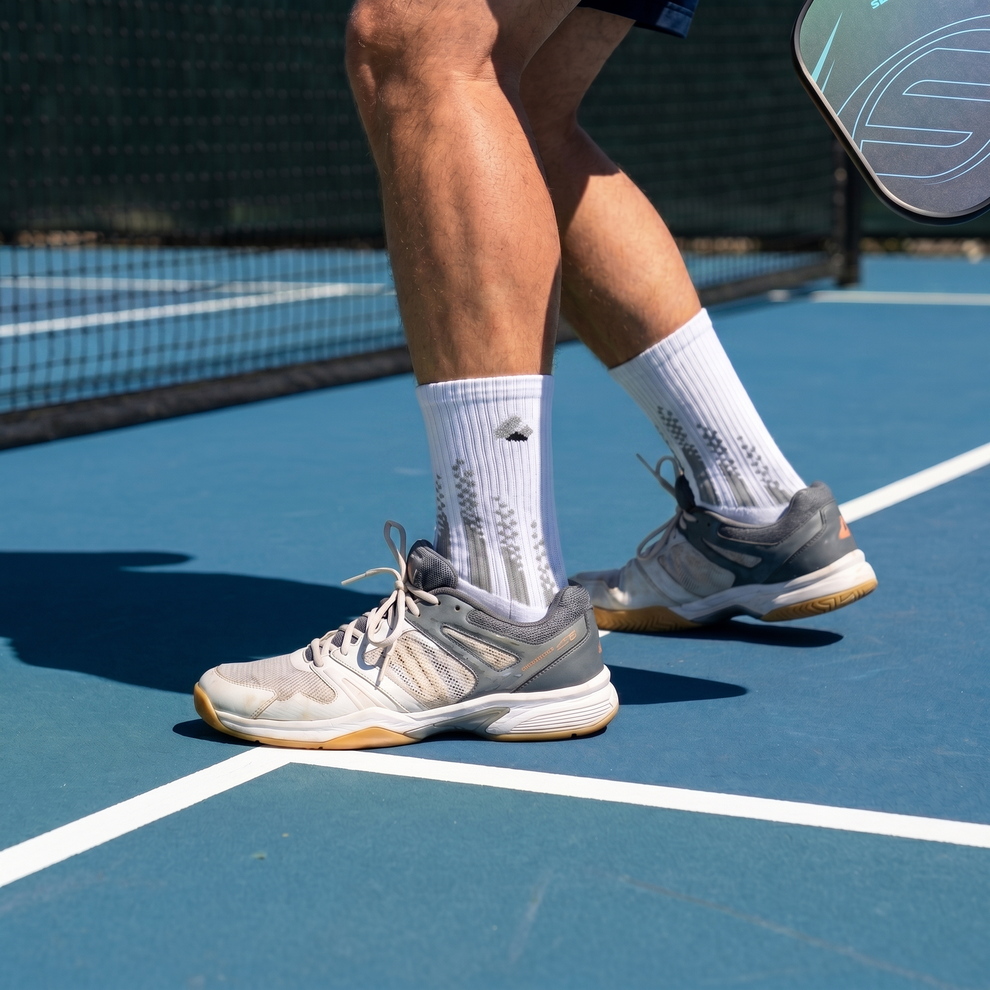 Chaussettes de Pickleball Crew Blanc/Gris